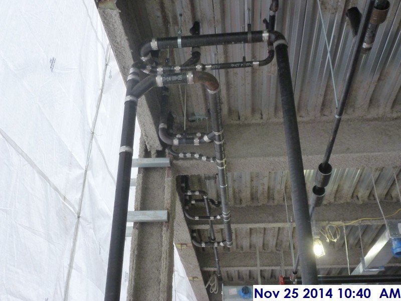 Installed waste and vent piping at the 1st floor going into the 2nd floor bathrooms Facing East